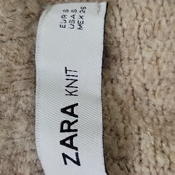 Zara Knit Oversized Tan Sweater SZ S - Picture 7 of 8